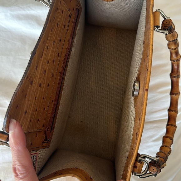 Dooney & Bourke vintage ostrich satchel with bamboo handles - Picture 11 of 12